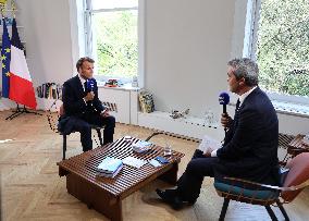 Emmanuel Macron Interviewed On BFMTV - NYC