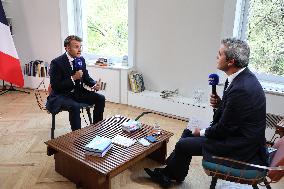 Emmanuel Macron Interviewed On BFMTV - NYC