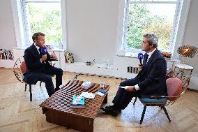 Emmanuel Macron Interviewed On BFMTV - NYC