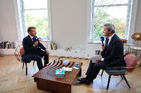 Emmanuel Macron Interviewed On BFMTV - NYC