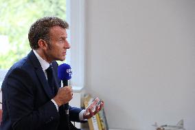 Emmanuel Macron Interviewed On BFMTV - NYC