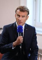Emmanuel Macron Interviewed On BFMTV - NYC