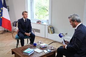Emmanuel Macron Interviewed On BFMTV - NYC