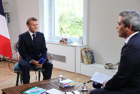 Emmanuel Macron Interviewed On BFMTV - NYC