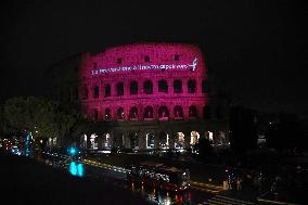 Colosseum Lights Up Pink For Breast Cancer Prevention Campaign - Rome