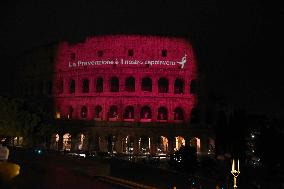 Colosseum Lights Up Pink For Breast Cancer Prevention Campaign - Rome