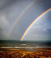 Double Rainbow over Wind Turbines - Rotterdam