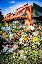 Flowers At McDonald's Where 15-Year-Old Was Killed By Police - Netherlands
