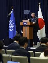 Japan PM holds press conference in New York