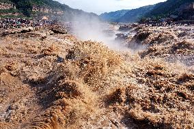 Hukou Waterfalls of Yellow River in Ji County