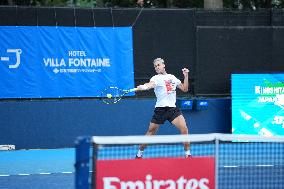 Carlos Alcaraz And Taylor Fritz Engage In Intense Training Session - Tokyo