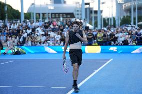 Carlos Alcaraz And Taylor Fritz Engage In Intense Training Session - Tokyo