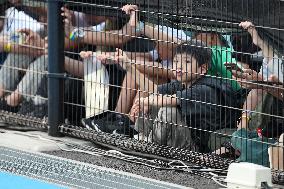 Carlos Alcaraz And Taylor Fritz Engage In Intense Training Session - Tokyo