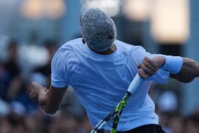 Carlos Alcaraz And Taylor Fritz Engage In Intense Training Session - Tokyo