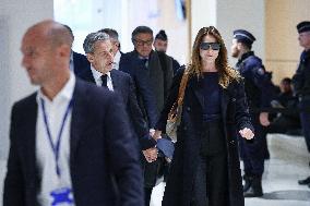 Nicolas Sarkozy Arrives At His Verdict Trial for illegal campaign financing from Lybia - Paris