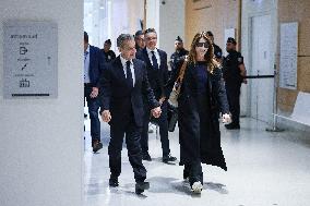 Nicolas Sarkozy Arrives At His Verdict Trial for illegal campaign financing from Lybia - Paris