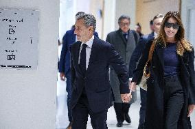Nicolas Sarkozy Arrives At His Verdict Trial for illegal campaign financing from Lybia - Paris
