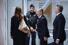 Nicolas Sarkozy Arrives At His Verdict Trial for illegal campaign financing from Lybia - Paris