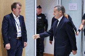 Nicolas Sarkozy Arrives At His Verdict Trial for illegal campaign financing from Lybia - Paris