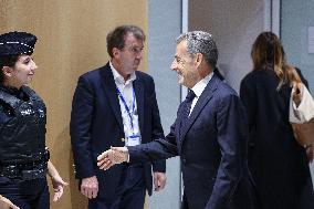 Nicolas Sarkozy Arrives At His Verdict Trial for illegal campaign financing from Lybia - Paris