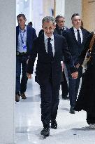 Nicolas Sarkozy Arrives At His Verdict Trial for illegal campaign financing from Lybia - Paris