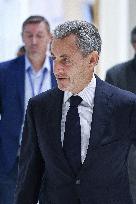 Nicolas Sarkozy Arrives At His Verdict Trial for illegal campaign financing from Lybia - Paris