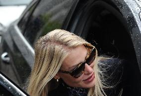 Barbara Berlusconi And Fabrizio Corona Leaving Sant'Ambroeus - Milan