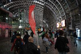 Demonstation in Porta Susa Railway Station - Turin