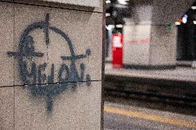 Demonstation in Porta Susa Railway Station - Turin