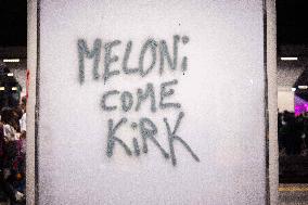 Demonstation in Porta Susa Railway Station - Turin