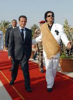 French President Nicolas Sarkozy visits Lybia