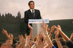 Nicolas Sarkozy delivers his speech during the election night- Paris