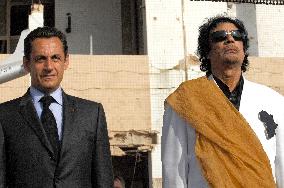 French President Nicolas Sarkozy visits Lybia