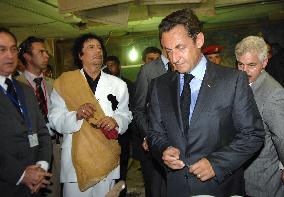 French President Nicolas Sarkozy visits Lybia