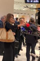 Carla Bruni Grabs The Windscreen Of A Mediapart Microphone