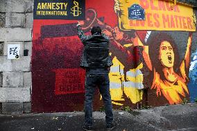 Inauguration Of The Human Rights Wall - Paris