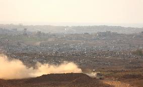 Smoke Rises From Israeli Airstrikes - Gaza