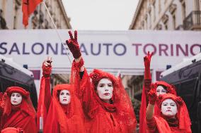 Extinction Rebellion Protest at Motor Show - Turin