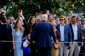 Donald Trump and granddaughter Kai leaves White House - Washington