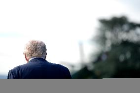 Donald Trump and granddaughter Kai leaves White House - Washington