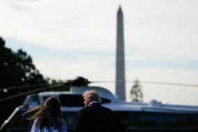 Donald Trump and granddaughter Kai leaves White House - Washington