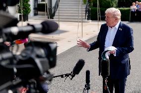 Donald Trump and granddaughter Kai leaves White House - Washington