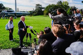 Donald Trump and granddaughter Kai leaves White House - Washington