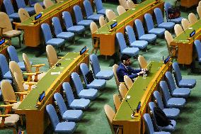 UNGA - Benjamin Netanyahu Delivers A Speech - NY -