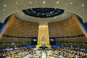 UNGA - Benjamin Netanyahu Delivers A Speech - NY -
