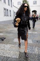 MFW Ferragamo Arrivals MP