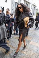 MFW Ferragamo Arrivals MP