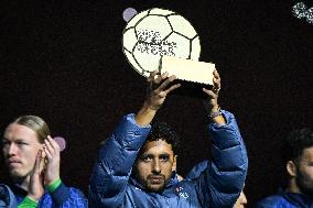 Ousmane Dembele celebrates his Ballon dOr at Parc des Princes - FA