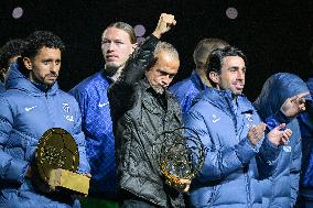 Ousmane Dembele celebrates his Ballon dOr at Parc des Princes - FA