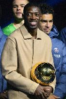 Ousmane Dembele celebrates his Ballon dOr at Parc des Princes - FA